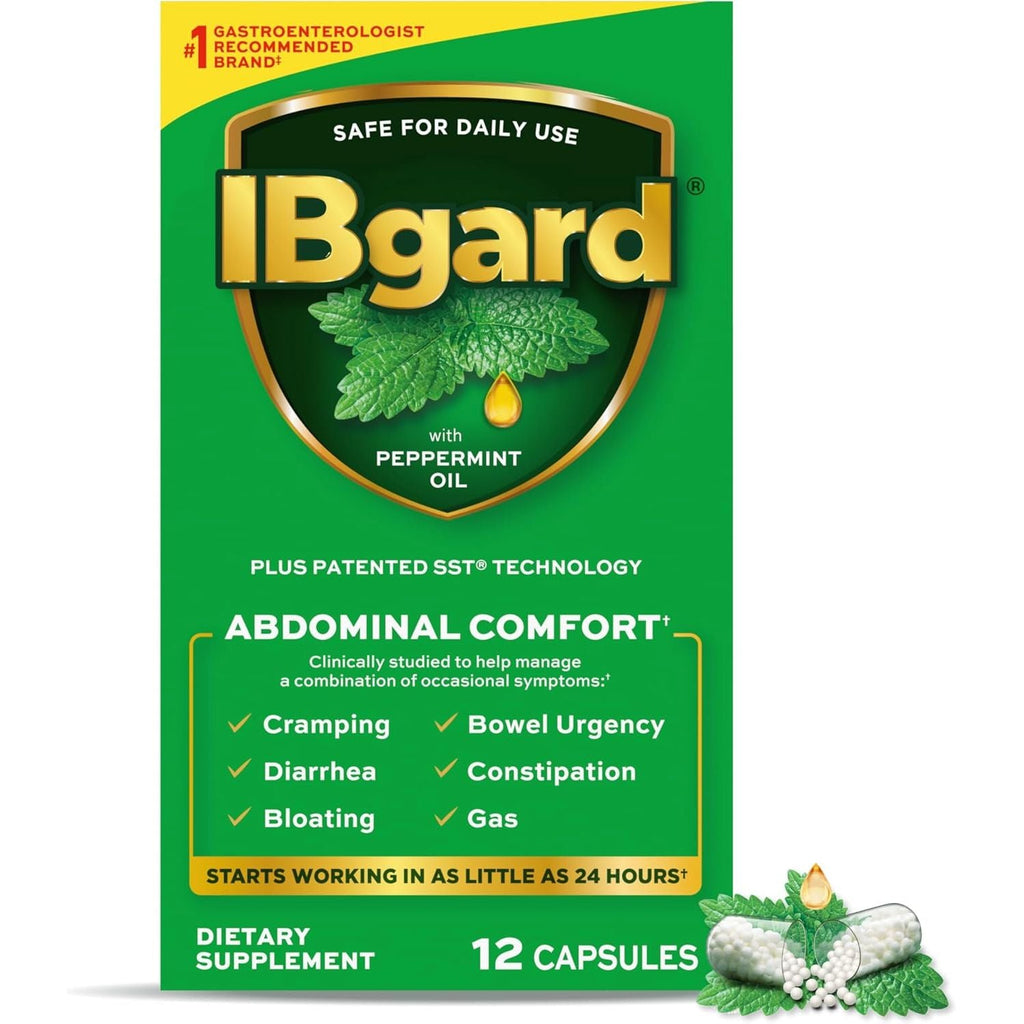 Buy now IBgard Gut Health Supplement, Peppermint Oil Capsules for Abdominal Comfort, 48 Capsules 12 Count (Pack of 1) at indiglob india