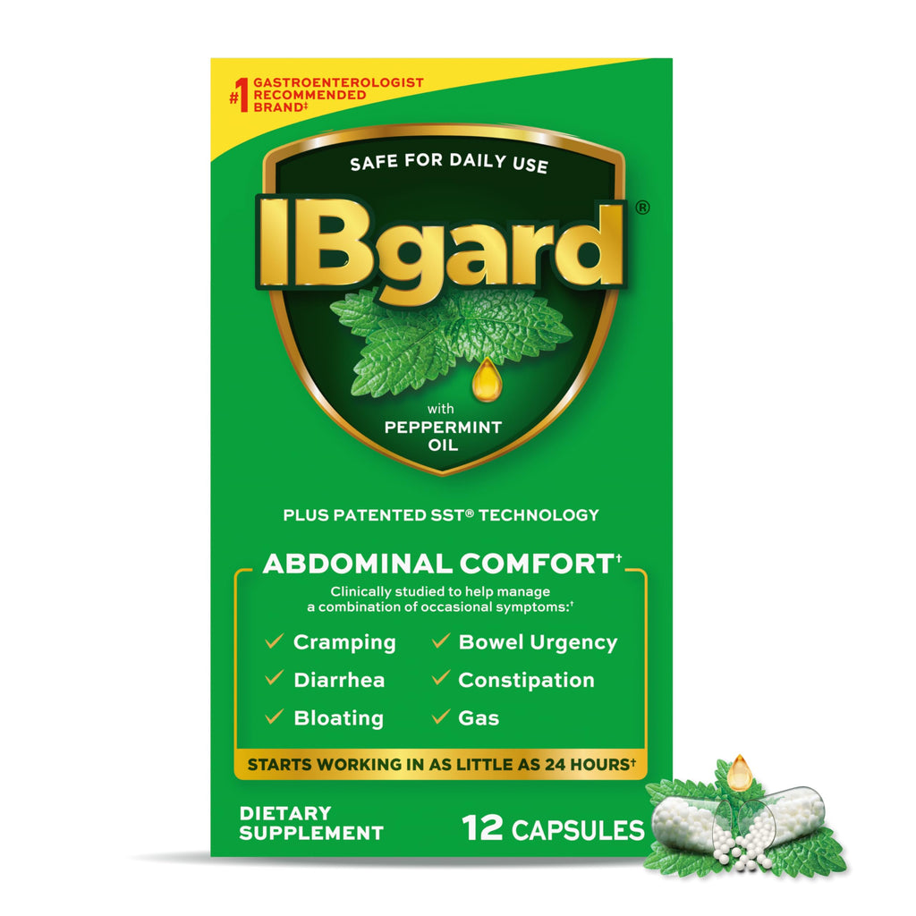 IBgard Peppermint Oil Capsules, 12 Capsules | Gut Health Supplement, Peppermint Oil for Abdominal Comfort
