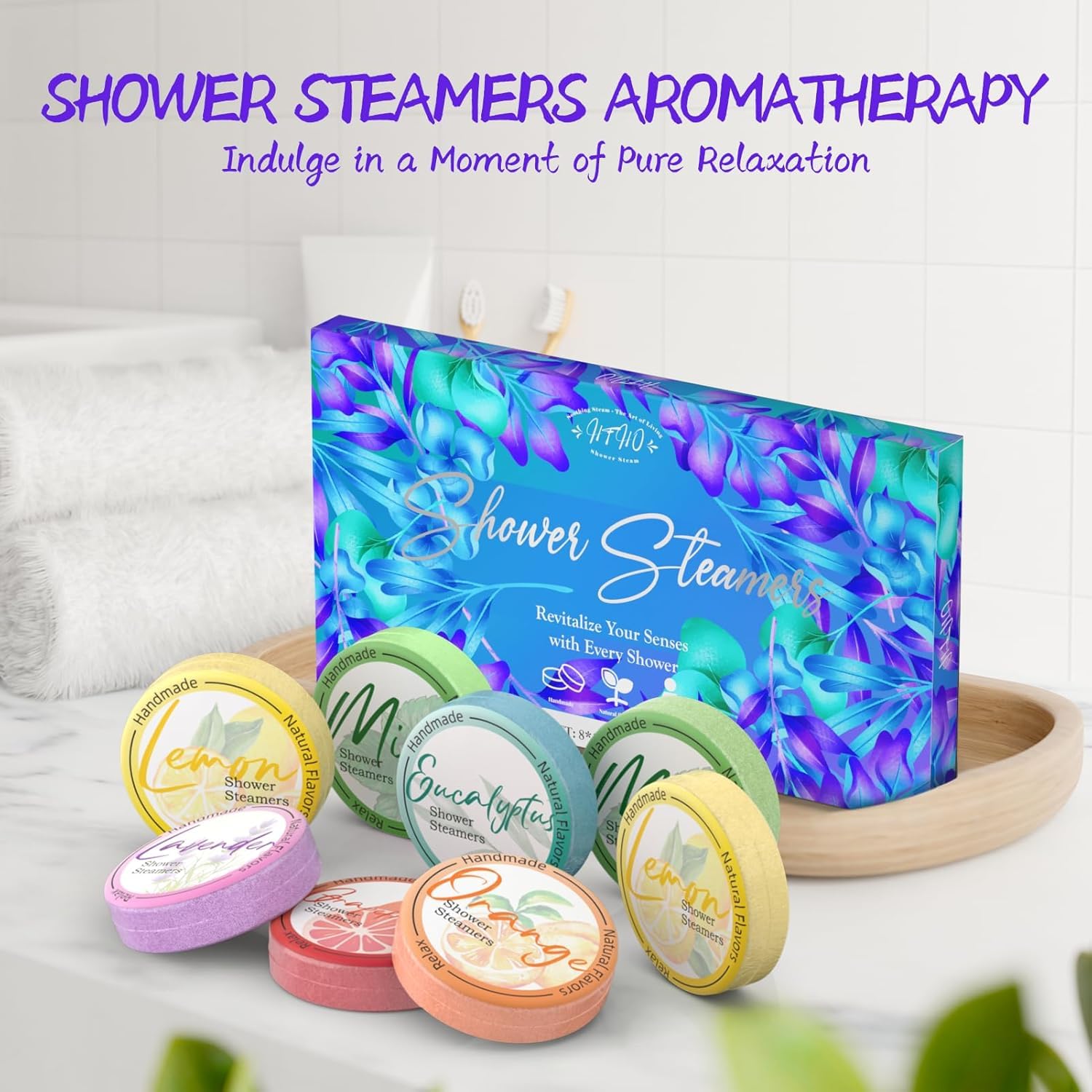 HFHO Shower Steamers Aromatherapy 8 Pack Natural Essential Oils Home Spa | Perfect For Stress Relief, Relaxation And Home Spa Self Care, Birthday Gifts For Women And Men