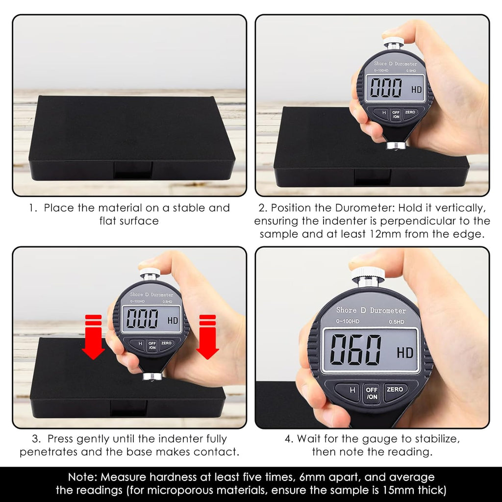Buy now Digital Hardness Tester Portable 0-100HD Shore D Hardness Tester with Large LCD Display Digital Durometer Scale for Rubber, Tire, Plastic, Thermal Plastic, Flooring, and Bowling Ball at indiglob india