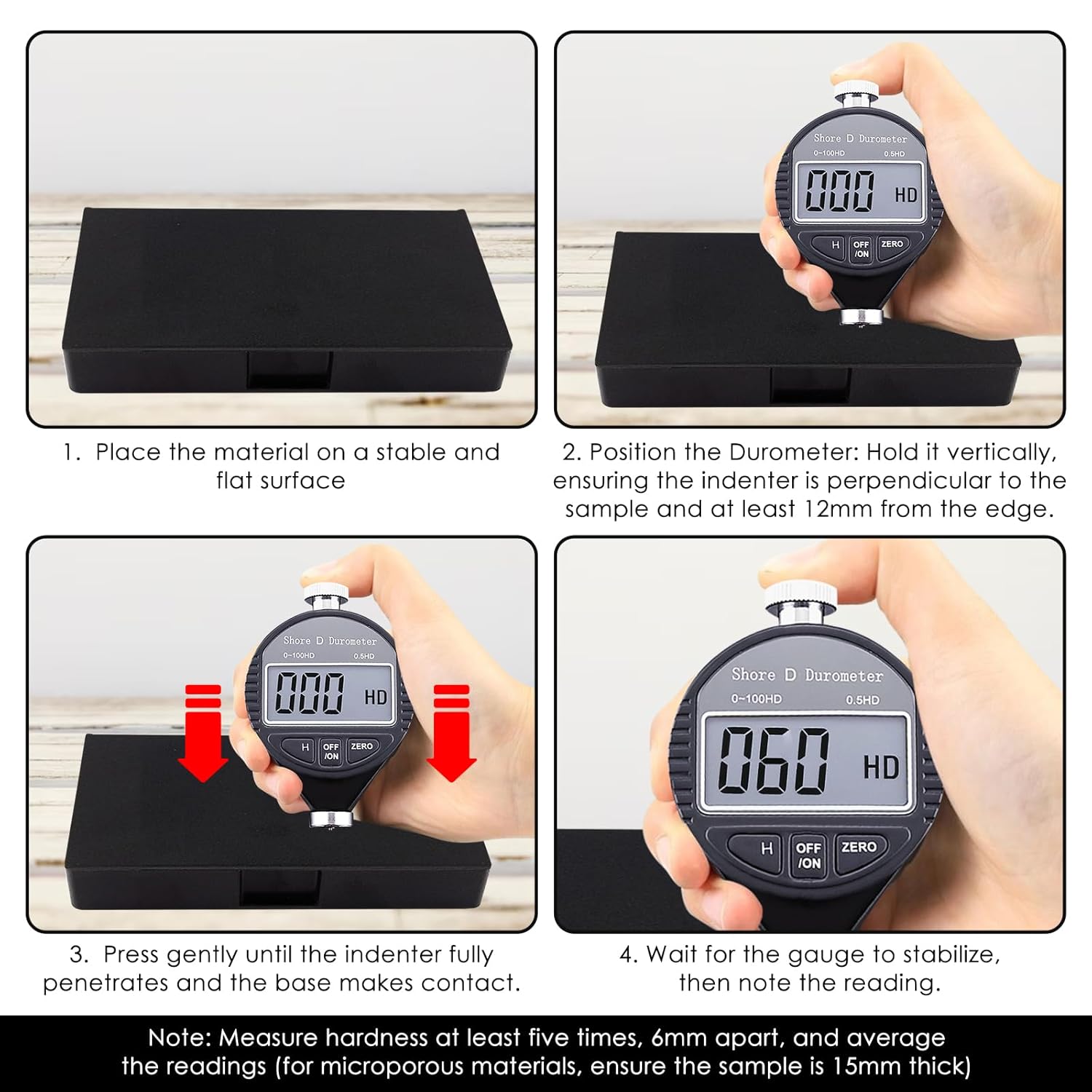 Buy now Digital Hardness Tester Portable 0-100HD Shore D Hardness Tester with Large LCD Display Digital Durometer Scale for Rubber, Tire, Plastic, Thermal Plastic, Flooring, and Bowling Ball at indiglob india