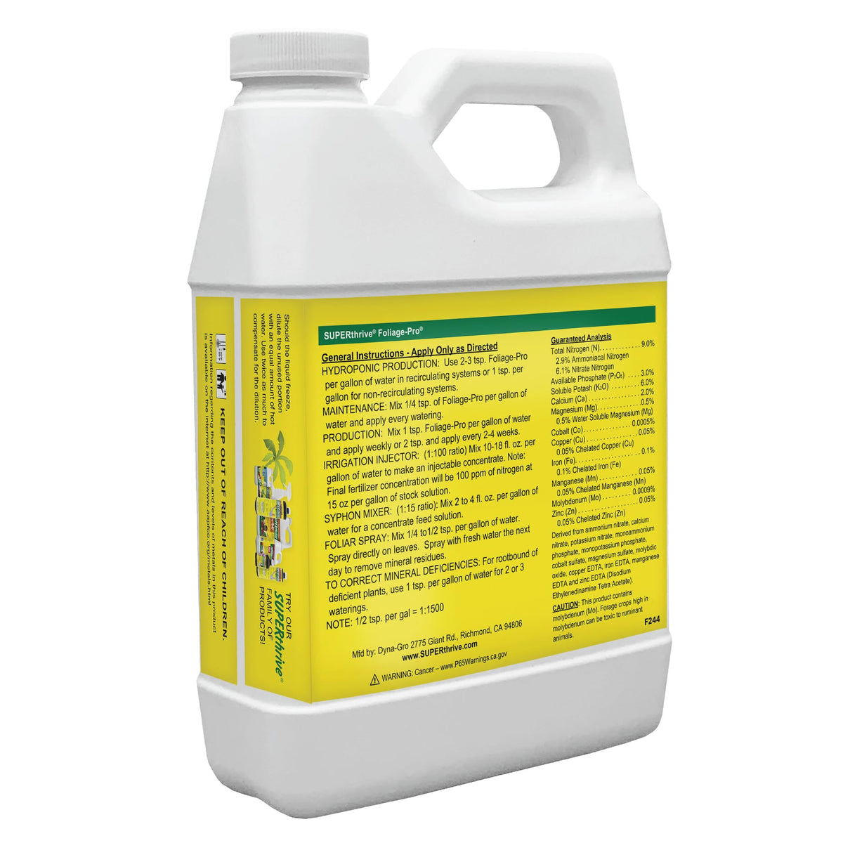 Dyna Gro Foliage Pro 32oz 1 Quart Liquid Plant Dyna Gro Fertilizer Bloom Grow