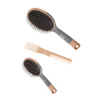 Goody Detangle It Hair Brushes Set - Large Oval Paddle Brush + Detangling Comb + Mini Brush, Suitable for Detangling & Styling, Pick Comb for Tangles On-the-Go, For Wet or Dry Hair, Brown/Grey
