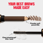 Buy now Revlon ColorStay Brow Fantasy, All In One Eyebrow Powder Pencil with Shaping Clear Gel, Gel Infused with Panthenol, Smudge-proof, 16HR Visibly Full Brows, 004 Dark Brown at indiglob india