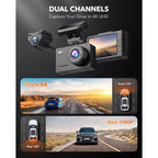 Buy now WOLFBOX Dash Cam Front and Rear, D07 4K Dash Camera for Cars with WiFi GPS, 4K/2.5K + 1080P Dual Dashcam with 2.45" LCD, 170°FOV, Night Vision, Loop Recording, Smart Parking Monitor, Magnetic Mount at indiglob india