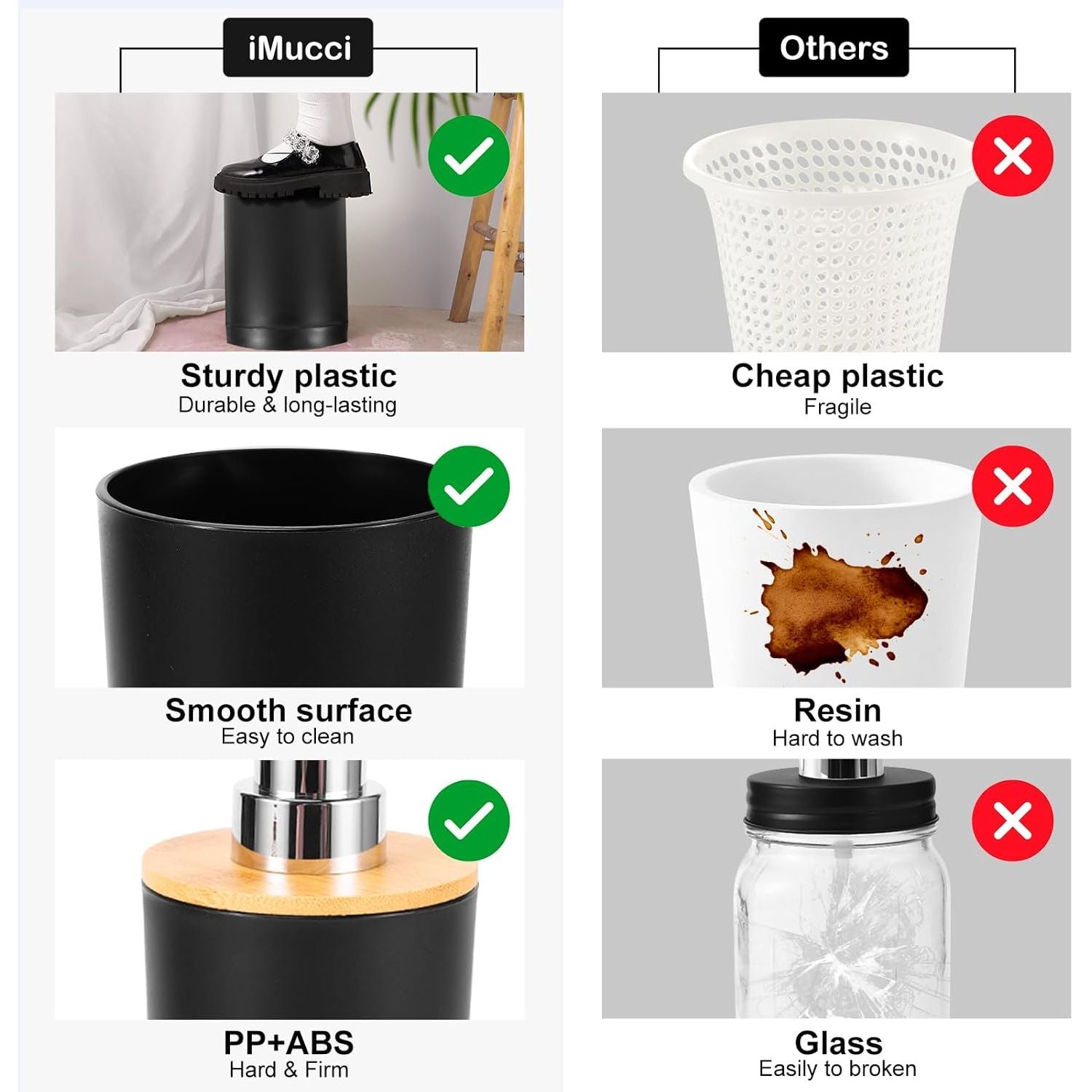 Buy now iMucci 9Pcs Black Bathroom Accessories Set with Trash Can Bathroom Set Black Bathroom Accessories Bathroom Decor at indiglob india
