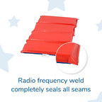Children's Factory Angels 2 Inch Thick Toddler Nap Mat, Red and Blue, 4 Section Waterproof, for Preschools and Daycares