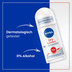 NIVEA Women Dry Comfort Roll-On Antiperspirant Deodorant 50 ml (1.69 fl oz), Alcohol-Free Formula, Gentle Fragrance, Daily Underarm Care, Compact Travel Size, Dermatologically Tested
