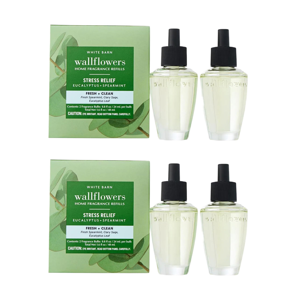 Bath & Body Works Wallflowers Refills, Eucalyptus Spearmint Scent, 4 Pack