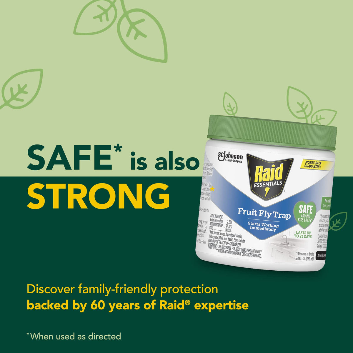 Raid Essentials Indoor Fruit Fly Trap, 5.4 oz