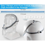 Buy now 3 Pack Headgear Compatible with P10 Nasal Pillow Mask Straps Included 3 Super Elastic Straps and 6 Adjustment Clips(Grey) at indiglob india