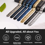 Buy now Feraco Mens Magnetic Bracelet Titanium Steel Magnetic Bracelet with Double Row 4 Elements Magnets (Silver) at indiglob india