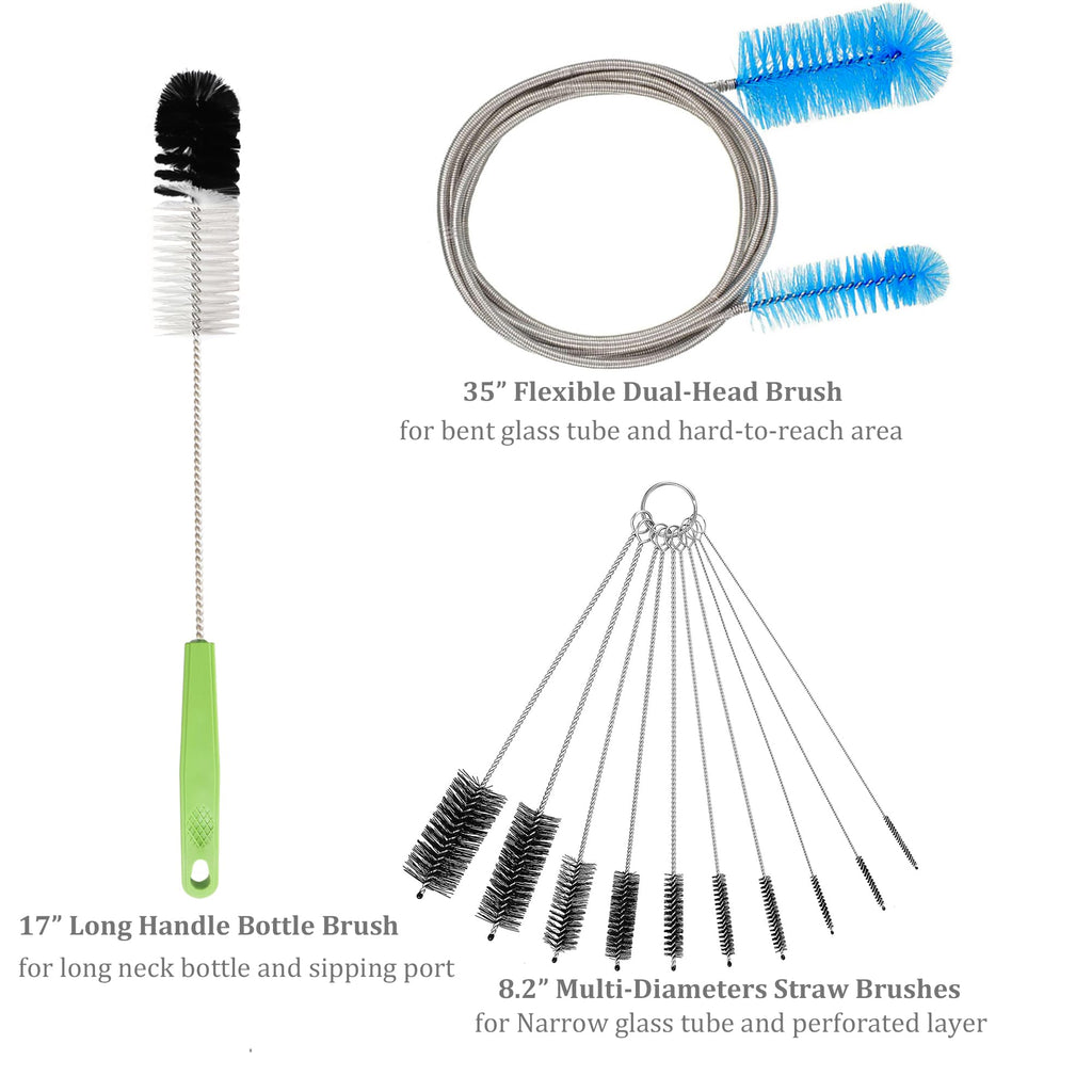 Set of 12 Tube Pipe Cleaners Brush Kit - Bottle & Long Straw Cleaning Tools