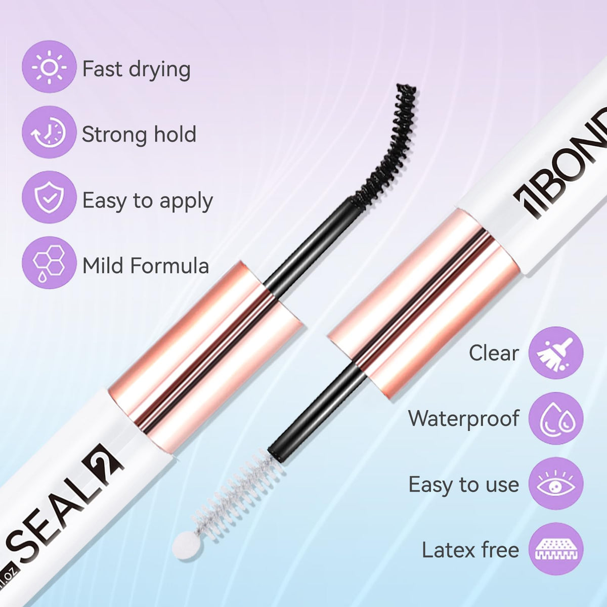 3 PCS Lash Kit Bond and Seal with Eyelash Tweezers Remover Kit
