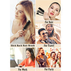 Slick Back Hair Brush & Hair Wax Stick Set - Frizz Control & Flyaway Smoothing - Sleek Ponytails, Buns, Edges - Styling Cream/Gel/Balm/Pomade Stick for Women - Styling Accessories for Girls & Kids