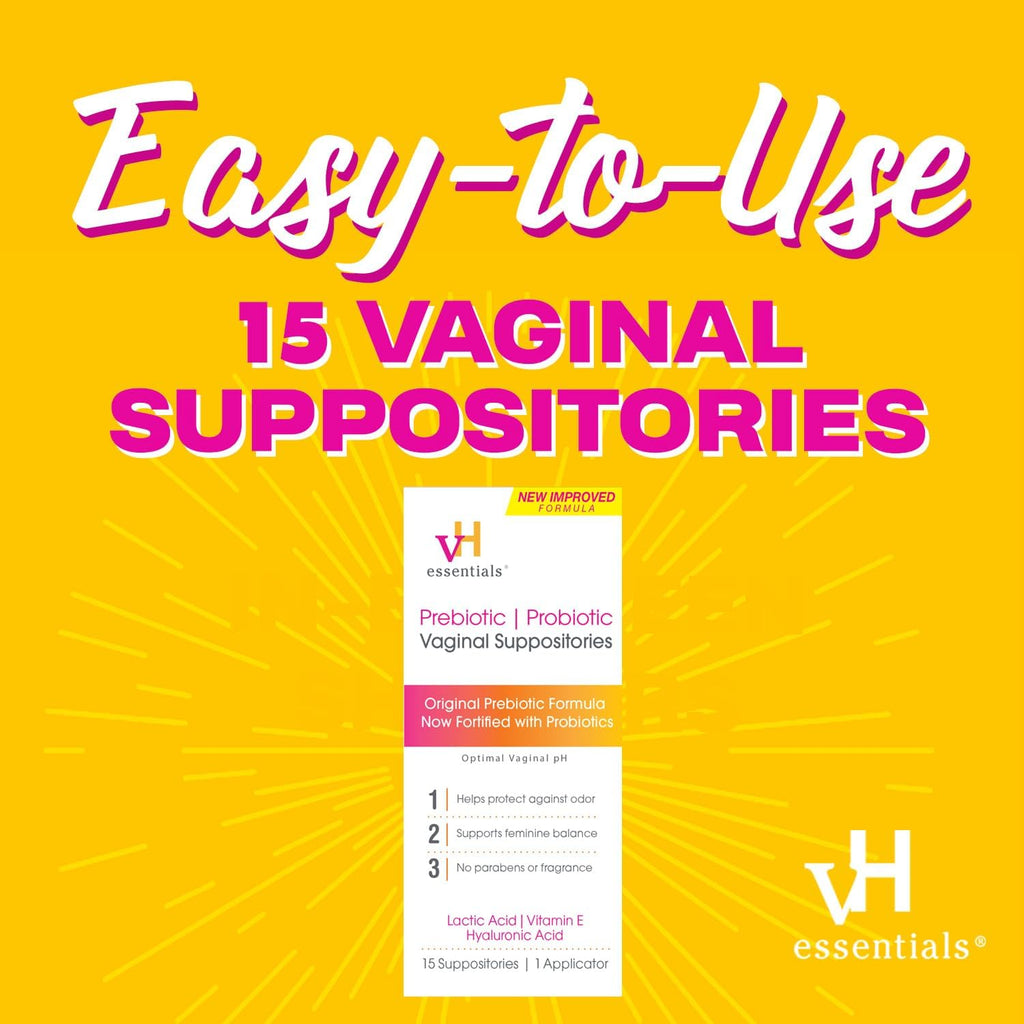 Buy now vH essentials Prebiotic PH Balanced Vaginal SuppositoriesBox, Original Version, 15 Count at indiglob india