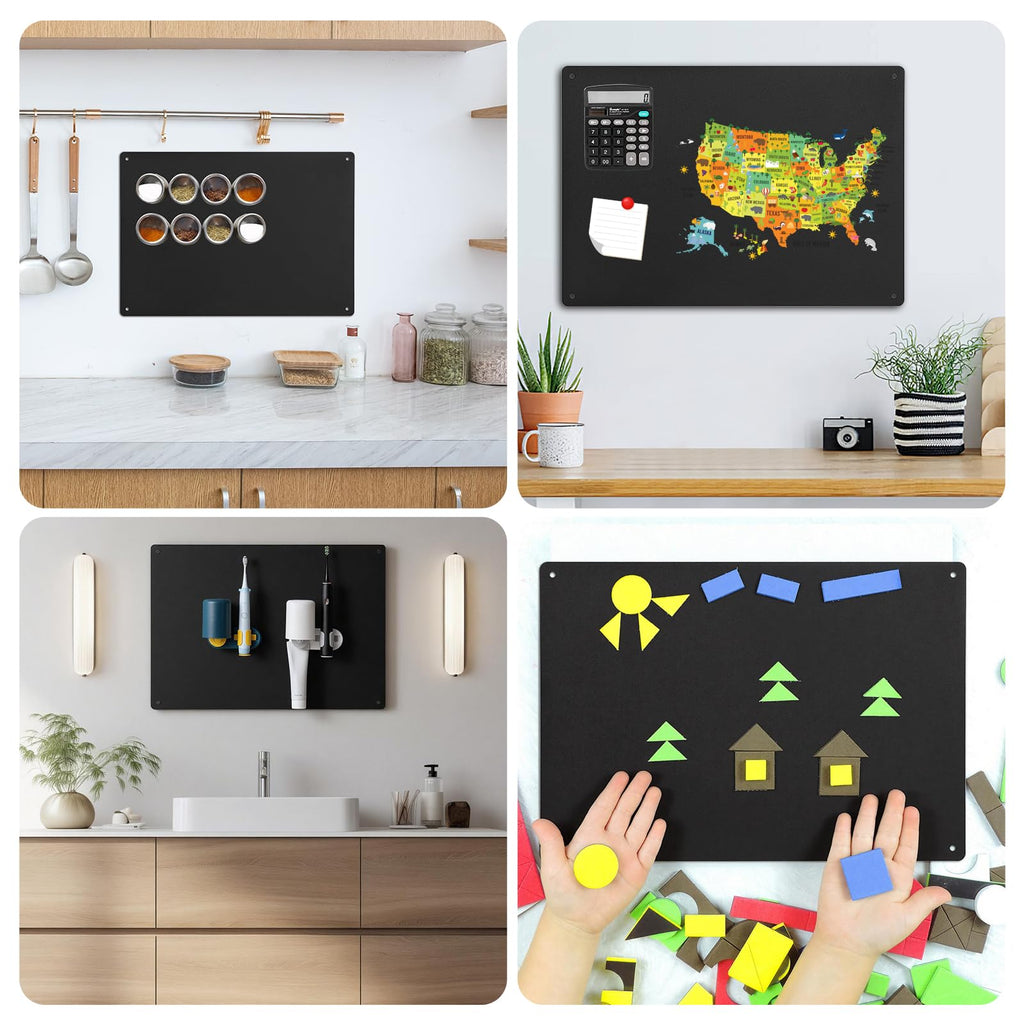 2Pack Magnet Board,17" x 12"Magnetic Board for Wall for Magnets,Display Magnetic Letters,Numbers,Spice Jars,Sticky Notes,and Photos,Suitable for Walls,Refrigerators,Cubicles,Cabinets, and More