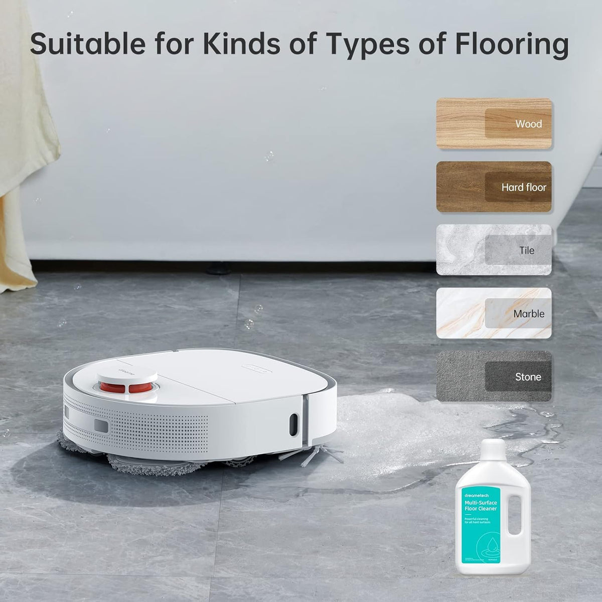 dreame Floor Cleaning Solution Compatible with Matrix Series / Aqua10 Series/X Series / Aqua10 Series/L Series Robot Vacuum and Mop (33.81 Fl Oz)
