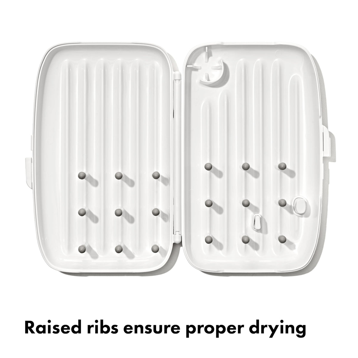 OXO Tot Travel Size Baby Bottle Drying Rack & Bottle Brush, Portable, Gray