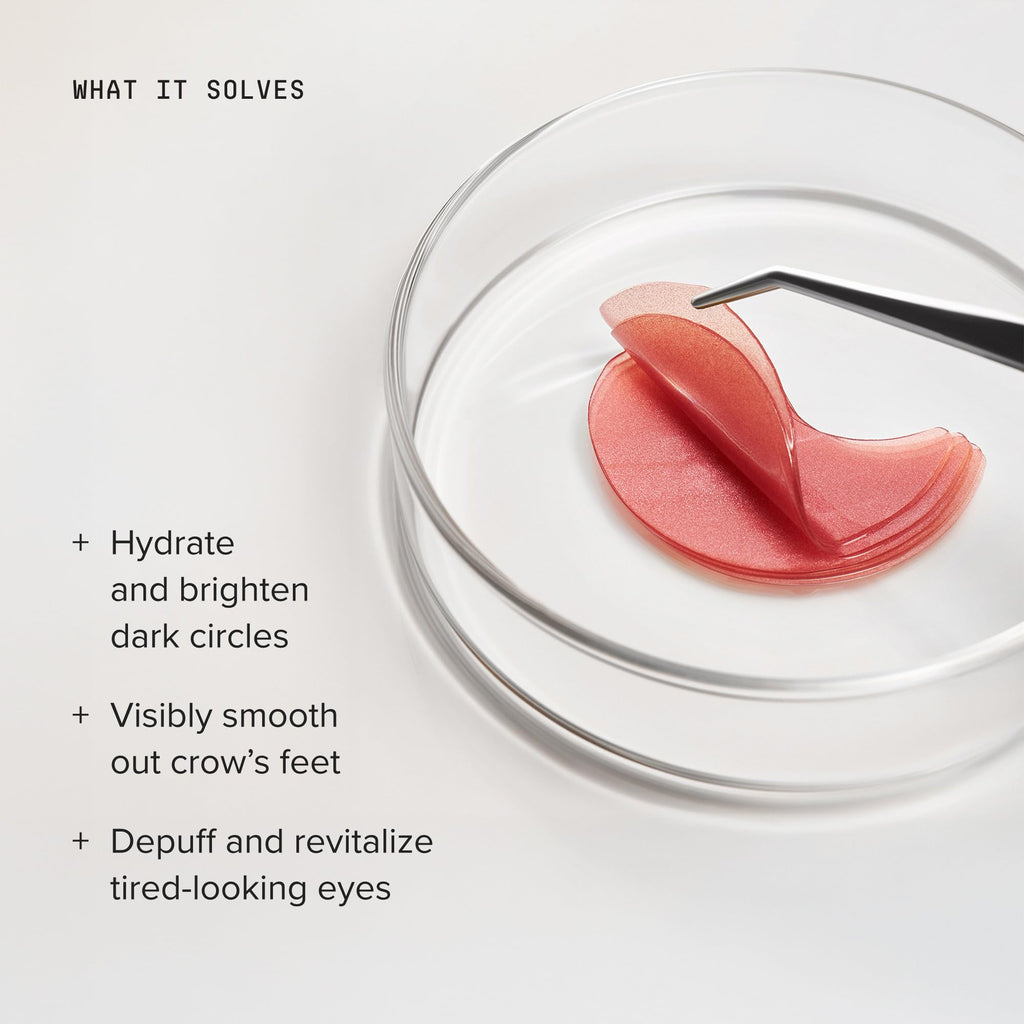 DRMTLGY Brightening Eye Masks 60 Count | Hydrogel Under Eye Patches | Depuffing, Dark circle brightening, Peptides, Caffeine, Hyaluronic acid, Niacinamide
