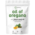 Micro Ingredients Oil of Oregano with Black Seed Oil, 300 Softgels | Naturally Occurring Carvacrol & Thymoquinone. 2-in-1 Oregano Oil Supplement. Non-GMO, Gluten Free, 3rd Party Tested.