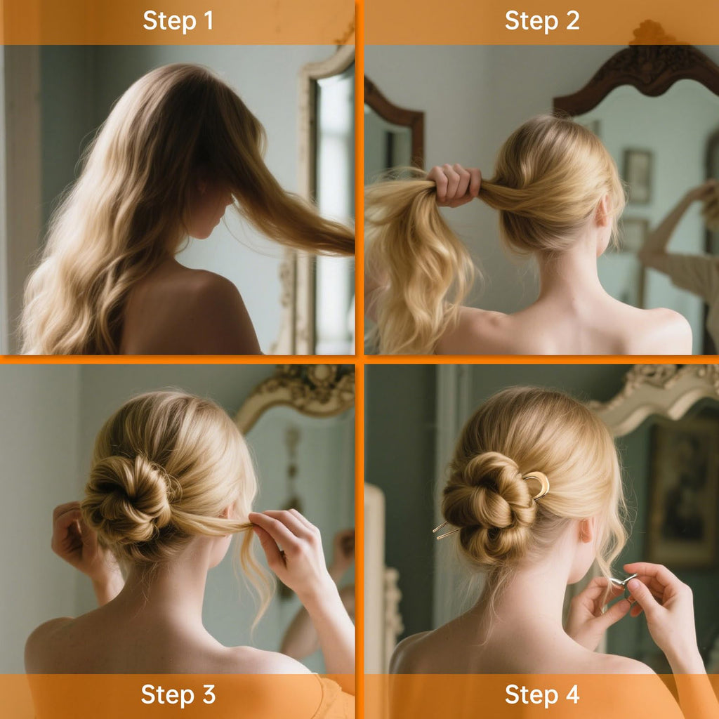 French Hair Pin 3PCS for Women Elegant French Twists, Buns, Updos