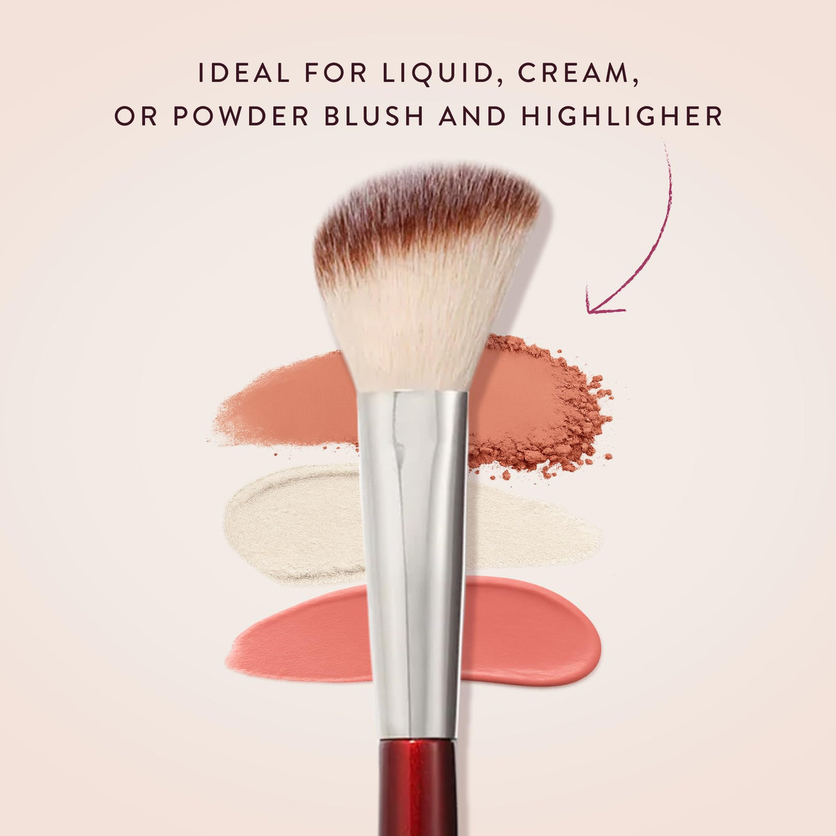 BK BEAUTY 112 Small Angled Blush Brush for Powder, Cream & Liquid