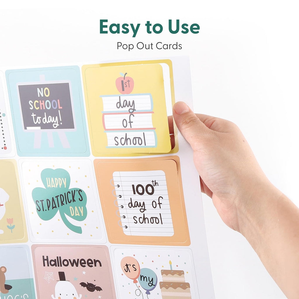 The Peanutshell Learning Calendar Wall Chart - Homeschool Supplies, Interactive Pocket Chart for Toddlers & Kids - Preschool Learning Activity Board, Circle Time Board for Classroom - Good Day