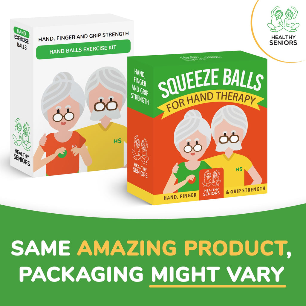 Healthy Seniors Hand Therapy Squeeze Balls for Arthritis & Carpal Tunnel