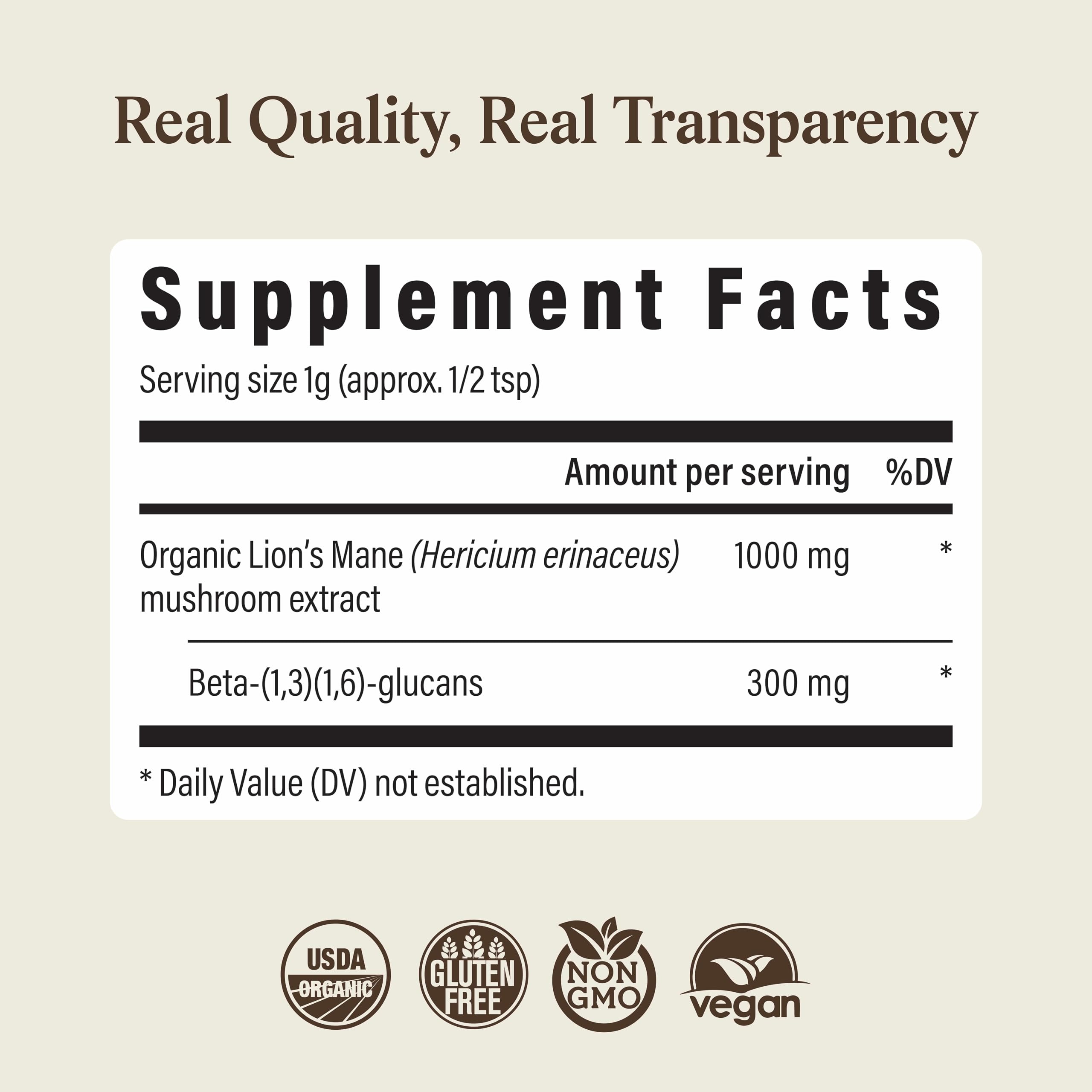 Buy now Real Mushrooms Lions Mane Mushroom Supplement - Organic Lions Mane Extract Powder for Overall Wellness with Adaptogens â€“ Functional Vegan, Non-GMO Blend with 60 Servings at indiglob india
