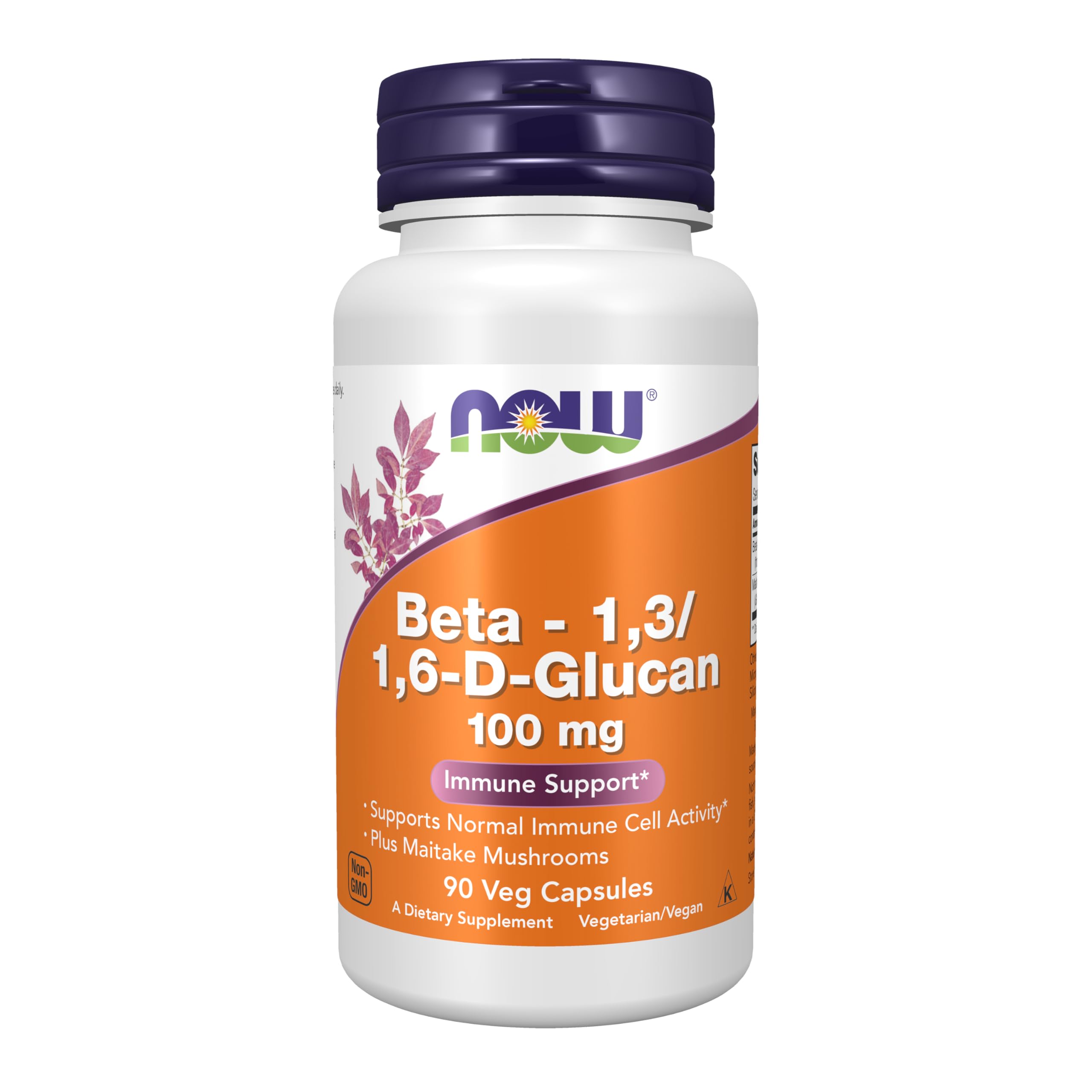 Buy now NOW Foods Supplements, Beta 1,3/1,6- D-Glucan 100 mg with Maitake Mushrooms, 90 Veg Capsules at indiglob india