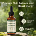 Lymphatic Drainage Drops, Bloat Relief & De-Puff, Immune & Lymph System Support Supplement, – Cleavers, Red Clover, Stillingia Root & Prickly Ash Bark, Fluid Retention, Vegan & Alcohol-Free, 2 Fl Oz