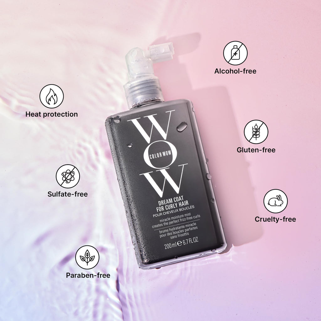 COLOR WOW Dream Coat for Curly Hair – Anti-Frizz Curl and Wave Spray | Anti-frizz spray, for wavy and curly hair, smooths, defines, lightweight, build-up free. Style with or without heat.