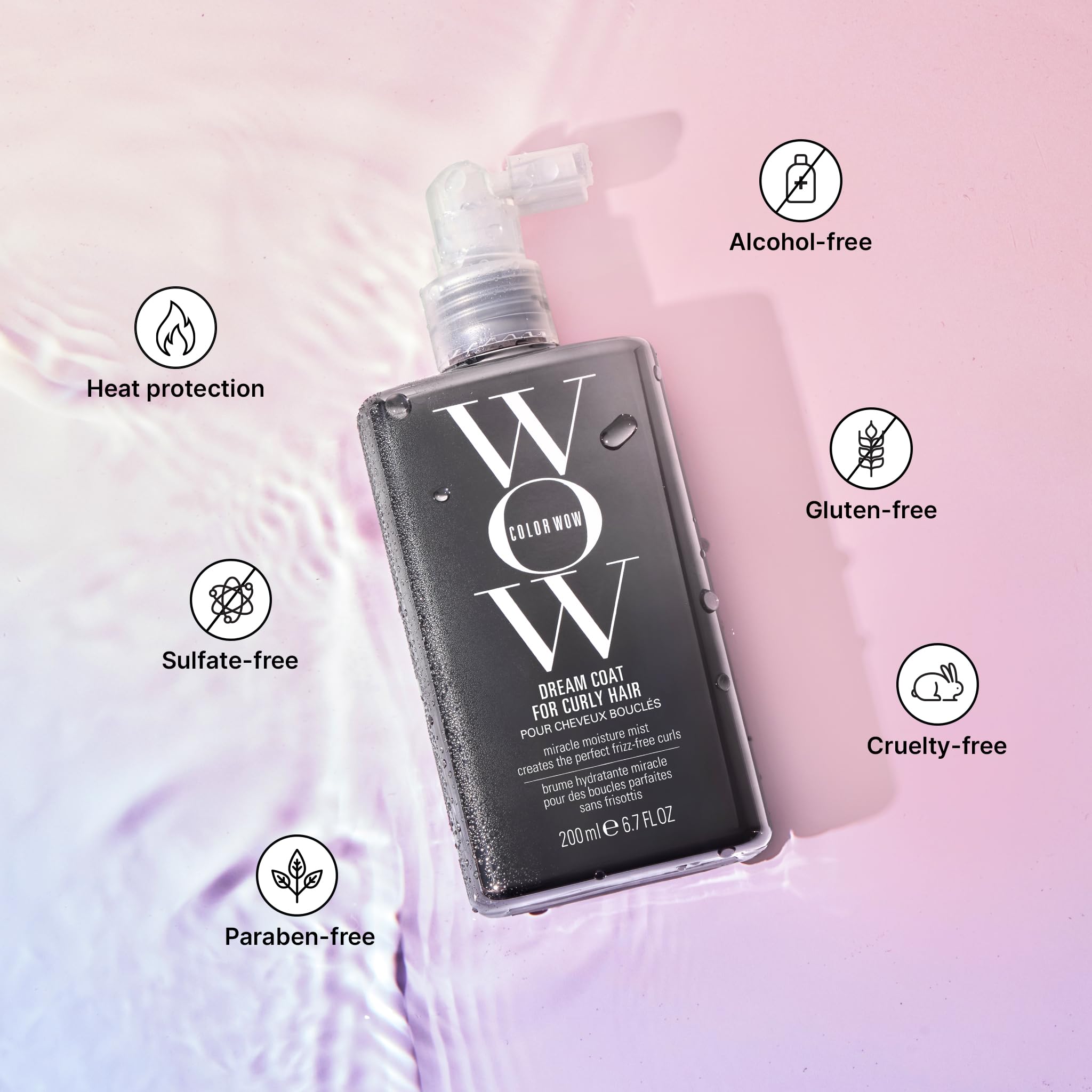 COLOR WOW Dream Coat for Curly Hair – Anti-Frizz Curl and Wave Spray | Anti-frizz spray, for wavy and curly hair, smooths, defines, lightweight, build-up free. Style with or without heat.
