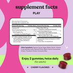 Lemme Play Daily Intimacy Gummies for Women and Men, 30-Day Supply | Clinically-Studied S7 Nitric Oxide Complex for Healthy Blood Flow, Maca Root, Goat Weed - Cherry Flavored