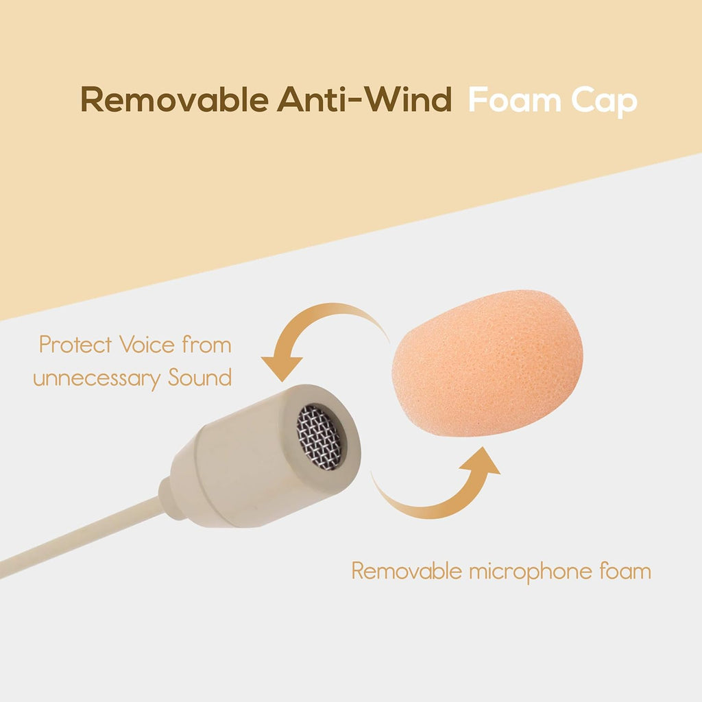 Buy now Pyle Pro Dual Over-Ear Headset Microphone - Professional Hands-Free Omni-Directional Boom Condenser Mic with 4-Pin Mini XLR, 3.9ft Cable, Windscreen - Secure Fit, Pro Audio for Presentations (Beige) at indiglob india