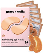 Buy now grace & stella Retinol Under Eye Patches for Puffy Eyes & Dark Circles - Restoring Gel Under Eye Masks with Hyaluronic Acid - Bridesmaid Gifts, Birthday Gifts for Women (Purple, 24 Pairs) at indiglob india
