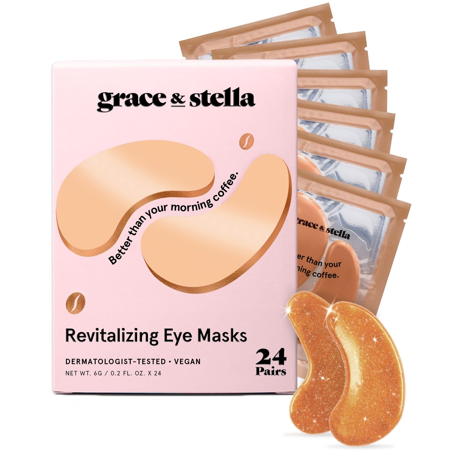 Buy now grace & stella Retinol Under Eye Patches for Puffy Eyes & Dark Circles - Restoring Gel Under Eye Masks with Hyaluronic Acid - Bridesmaid Gifts, Birthday Gifts for Women (Purple, 24 Pairs) Bronze (24 Pairs) at indiglob india