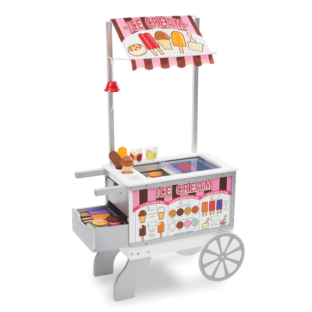 Buy now Melissa & Doug Snacks & Sweets Food Cart with Play Food, Wooden Toys & Kids Play Kitchen Accessories, Preschool Learning Toys for Girls & Boys 3+ at indiglob india