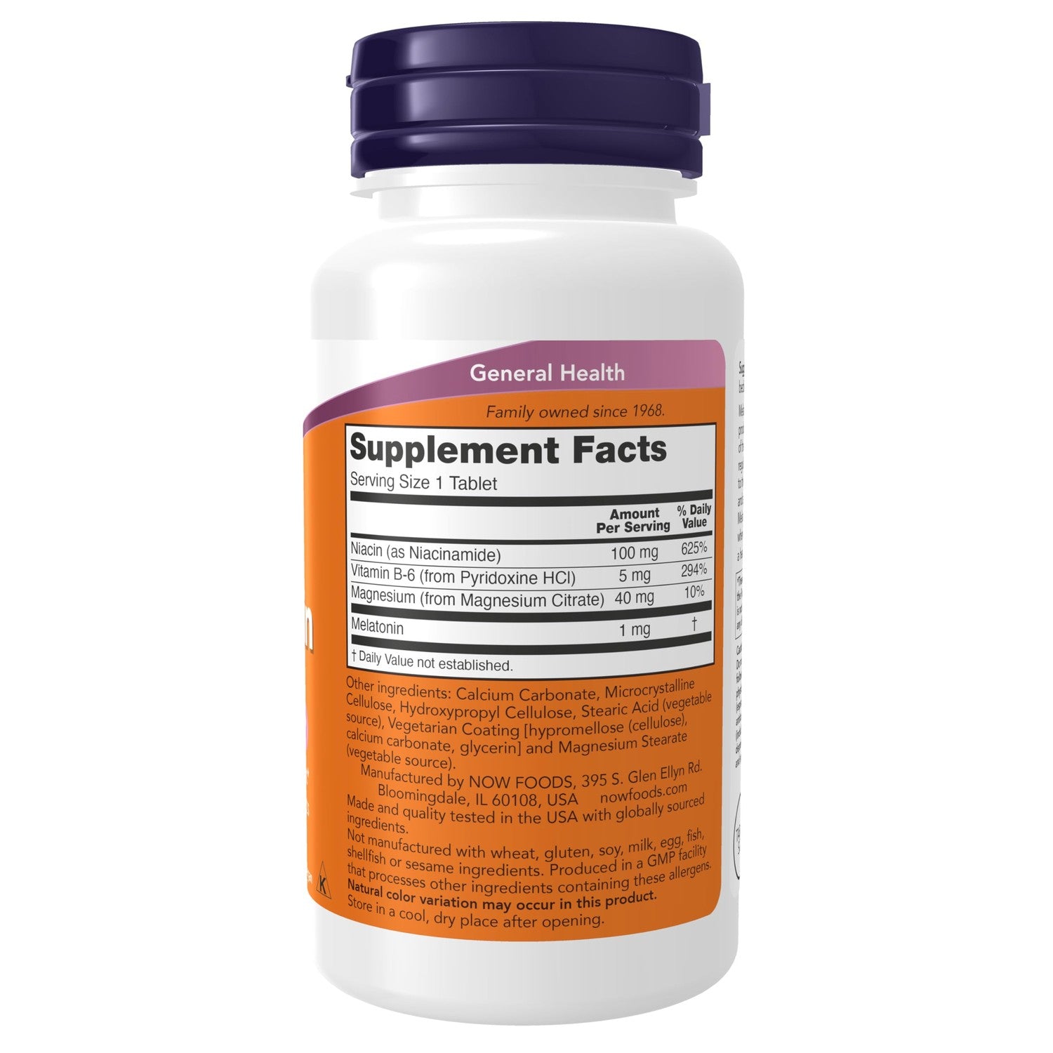 Buy now NOW Foods Supplements, Melatonin 1 mg, with Co-Factor Nutrients, Healthy Sleep Cycle*, 100 Tablets at indiglob india
