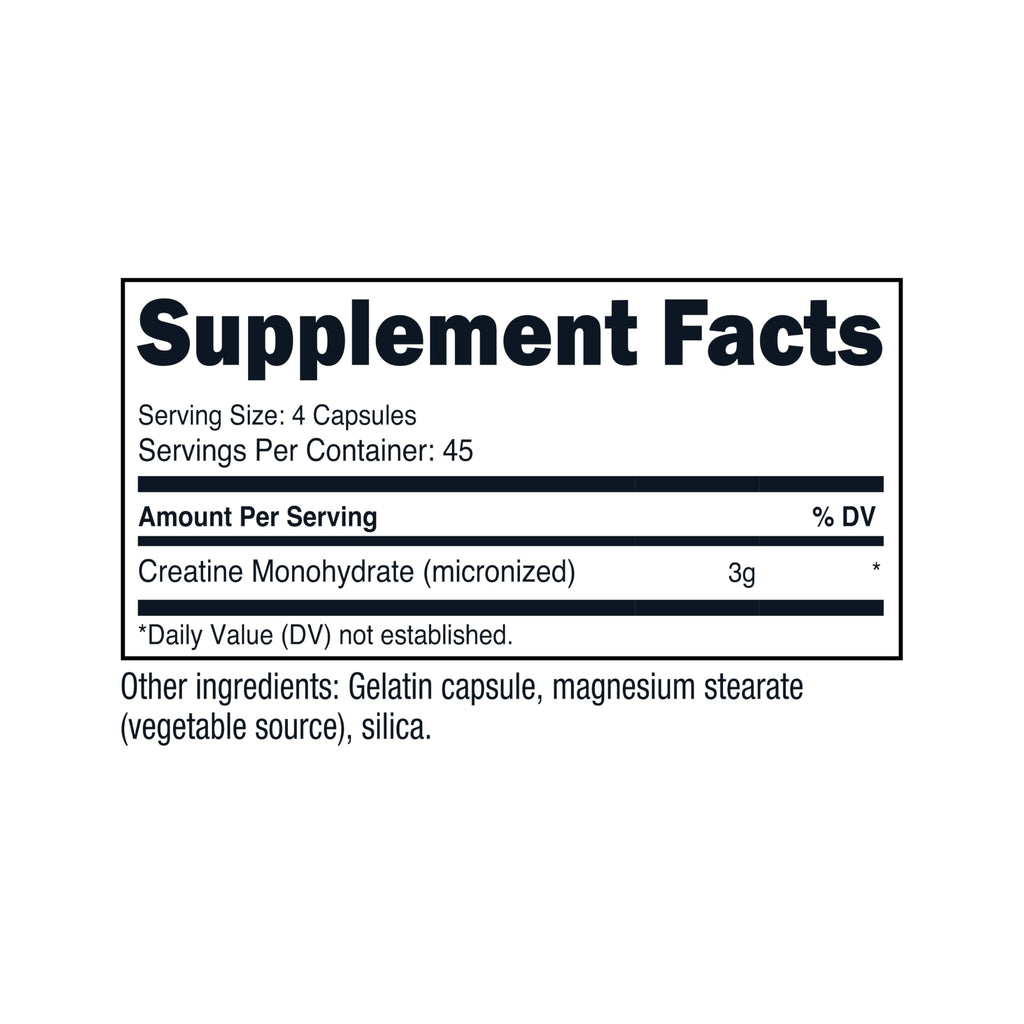 Nutricost Creatine Monohydrate 3,000mg, 180 Capsules (750mg Per Capsule) | Gluten Free, GMO-Free