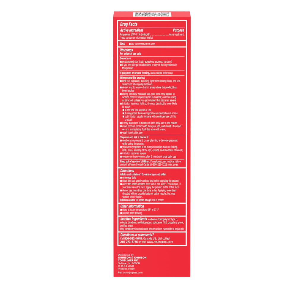Buy now Neutrogena 0.1% Adapalene Gel Acne Treatment, Topical for Acne, Adapalene Medication for Blemishes, Once Daily Topical Retinoid to Prevent Breakouts, Oil & Fragrance-Free, 1.6 oz at indiglob india