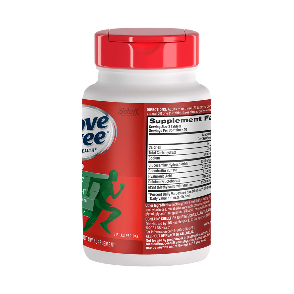 Move Free Advanced Joint Support, Glucosamine, Chondroitin + MSM - 120 ct | Supports Mobility Comfort Strength Flexibility & Bone, 40 Servings, Bone & Joint Support Supplement tablets, Fruitx-B