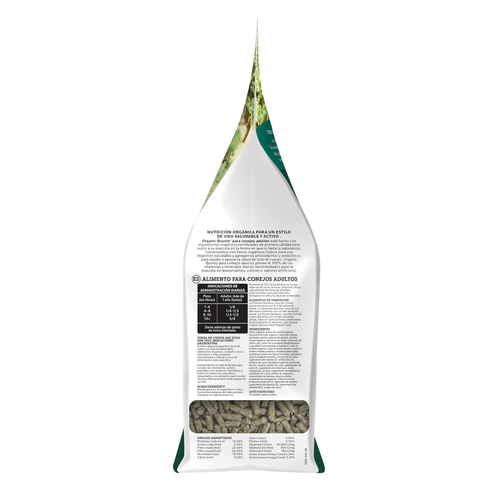 Oxbow Organic Bounty Adult Rabbit Food, Organic Rabbit Pellets, USA, 3 lb
