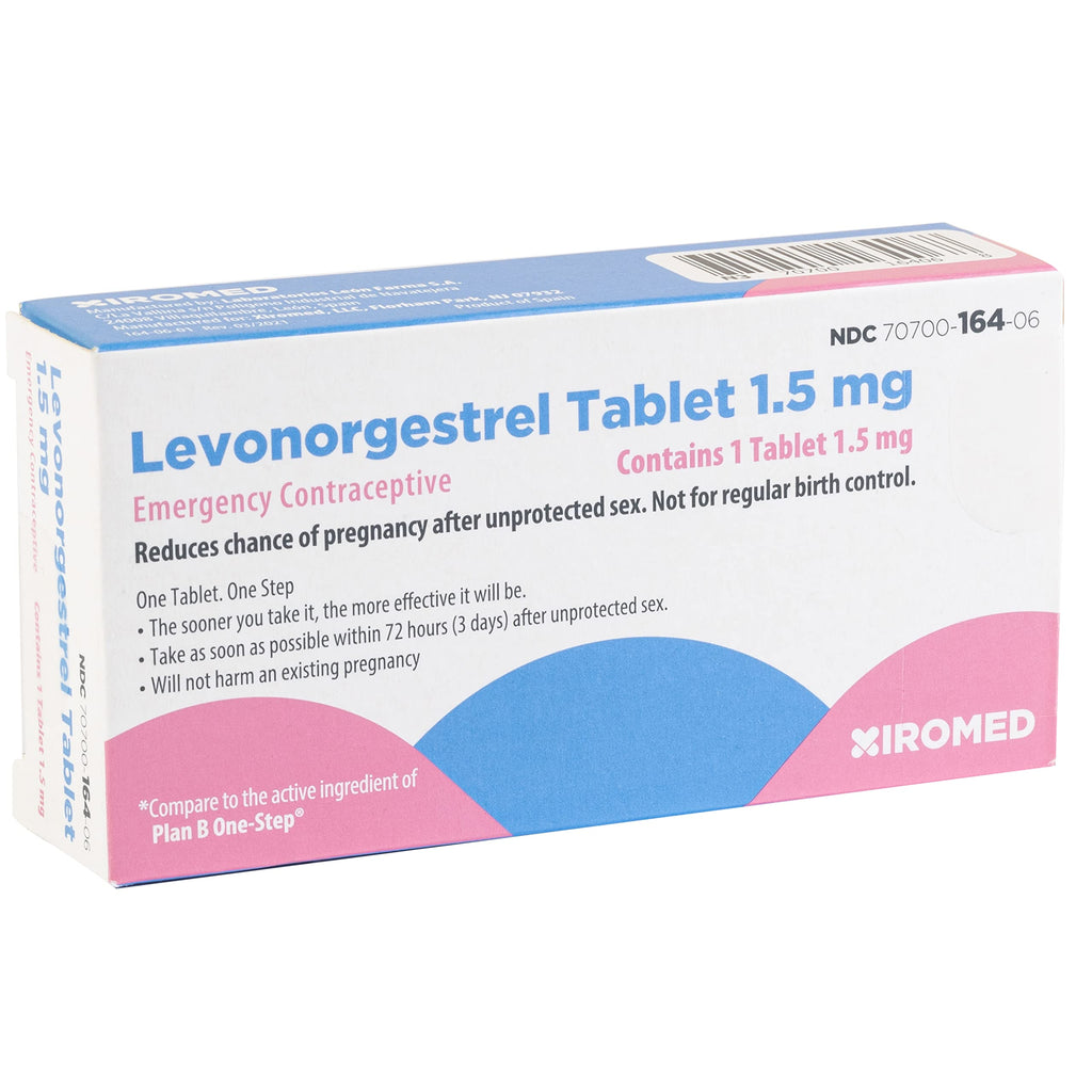 Xiromed Emergency Contraceptive Pill for Women (6 Pack) - 1.5 mg Levonorgestrel Tablet - Reduces Chance of Pregnancy After Unprotected Sex - Compare to Plan B One-Step - Take Next Morning