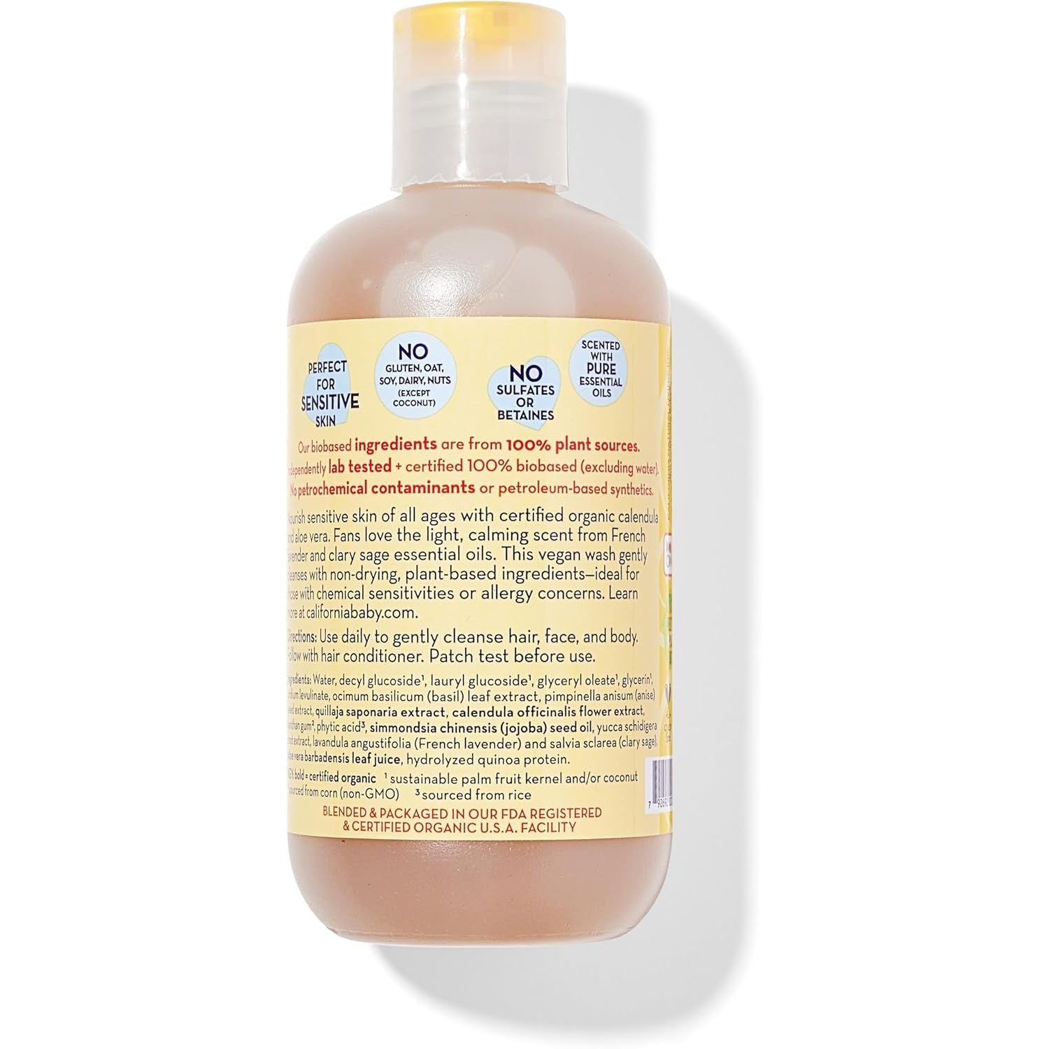 Buy now California Baby Calendula Shampoo and Body Wash - Allergy tested Baby Soap and Toddler Shampoo, for Dry, Sensitive Skin, 100% Plant-Based - USDA Certified, 251 mL / 8.5 fl. oz. (Pack of 1) at indiglob india