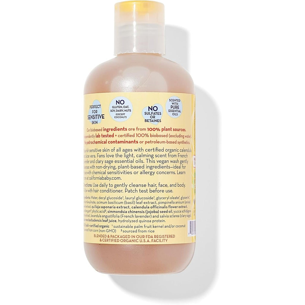 Buy now California Baby Calendula Shampoo and Body Wash - Allergy tested Baby Soap and Toddler Shampoo, for Dry, Sensitive Skin, 100% Plant-Based - USDA Certified, 251 mL / 8.5 fl. oz. (Pack of 1) at indiglob india