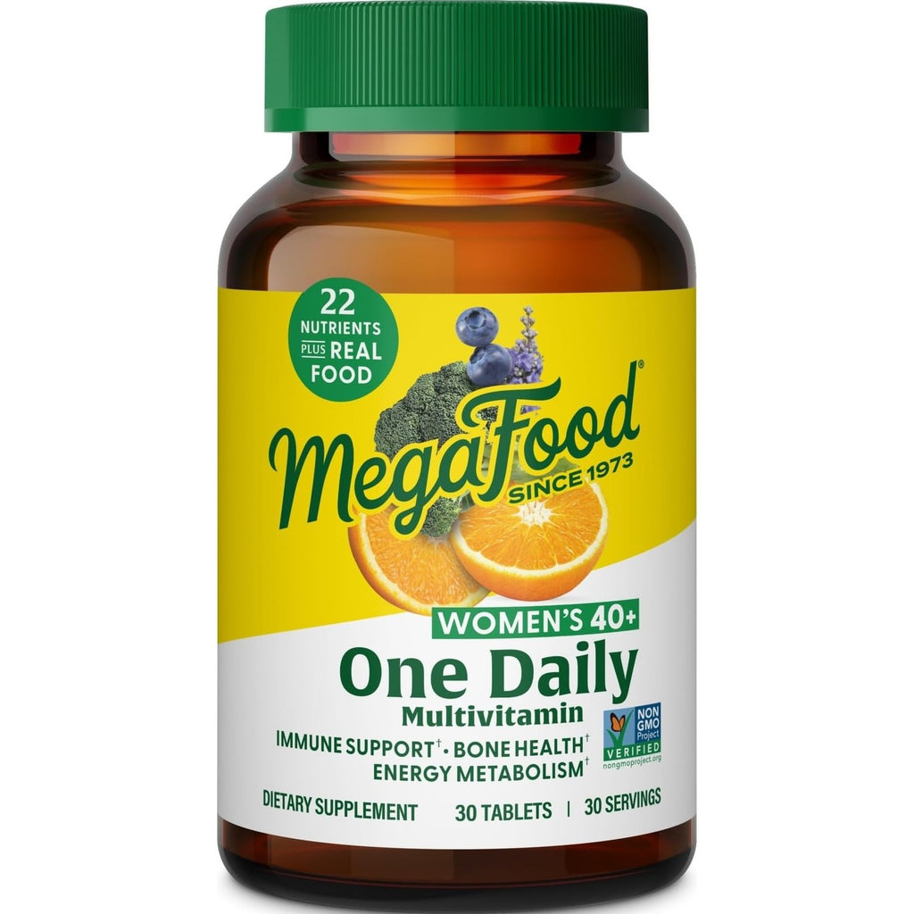 MegaFood One Daily Multivitamin for Women 40+ with 22 Nutrients, 90 Tablets | Immune Support, Cellular Energy, Muscle & Bone Health, Methylated B12, Methylfolate, Vitamin D3, C and Zinc, 90 Servings