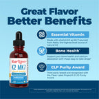 MARYRUTH'S USDA Organic Vitamin K2 MK7 Liquid Drops for Adults & Kids, 1 oz