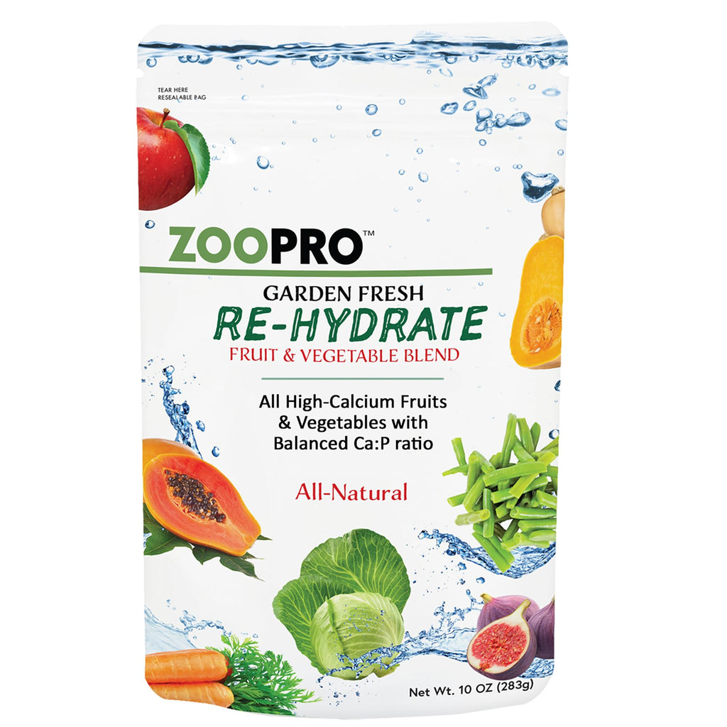 Exotic Nutrition Garden Fresh Re-Hydrate - High Calcium Dried Fruit & Vegetable Mix - for Sugar Gliders, Marmosets, Parrots, Conures, Iguanas, Turtles, Lizards, Bearded Dragons, & Other Small Pets